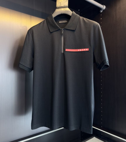 designer,replica,clothing,fake,1:1,lv,luxury,high quality 23/Prada Prada men’s new short-sleeved lapel T-shirt