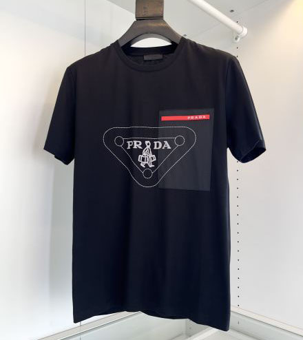 designer,replica,clothing,fake,1:1,lv,luxury,high quality 23/Prada Prada men’s new short-sleeved round neck T-shirt