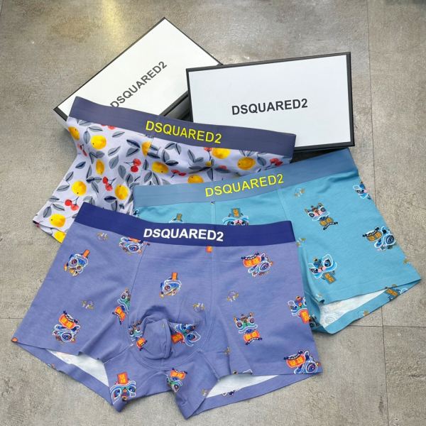 designer,replica,clothing,fake,1:1,lv,luxury,high quality 23/Dsquared2 luxury men’s underwear（Three pcs）