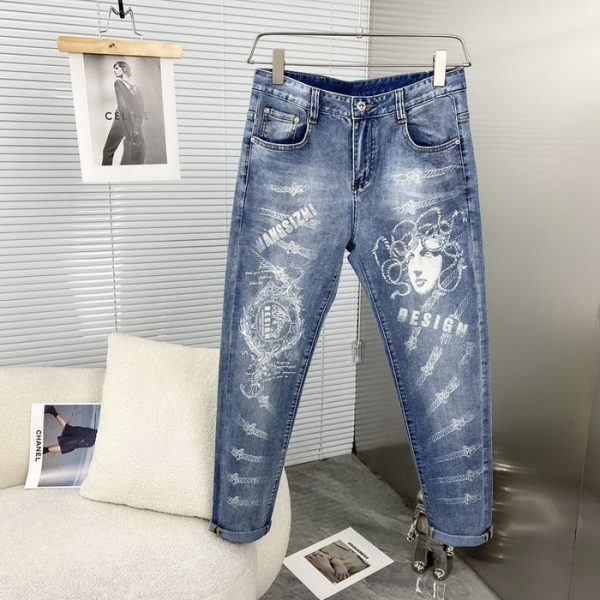 designer,replica,clothing,fake,1:1,lv,luxury,high quality 23/VERSACE men’s new luxury denim trousers