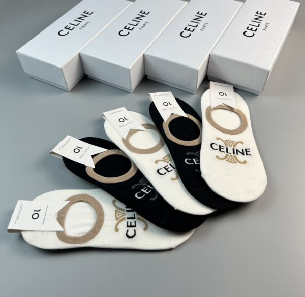designer,replica,clothing,fake,1:1,lv,luxury,high quality 23/Celine’s latest fashion socks（6 pairs one box ）