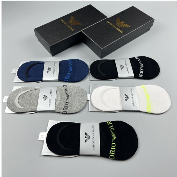 designer,replica,clothing,fake,1:1,lv,luxury,high quality 23/Armani counter latest fashion socks（5 pairs one box ）
