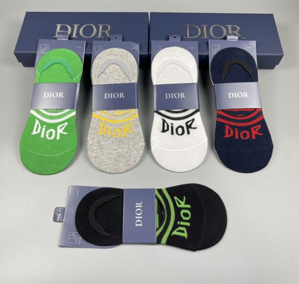 designer,replica,clothing,fake,1:1,lv,luxury,high quality 23/Dior Dior counter latest fashion socks（5 pairs one box ）