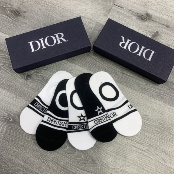 designer,replica,clothing,fake,1:1,lv,luxury,high quality 23/Dior Dior counter latest fashion socks（5 pairs one box ）