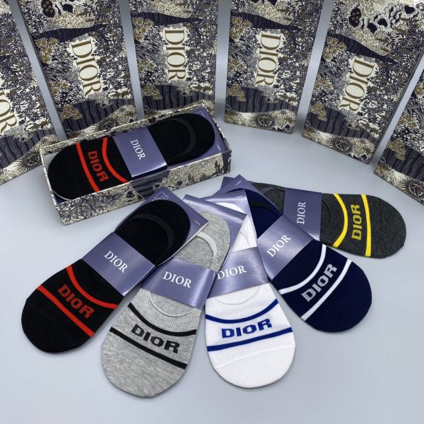 designer,replica,clothing,fake,1:1,lv,luxury,high quality 23/Dior Dior counter latest fashion socks（5 pairs one box ）