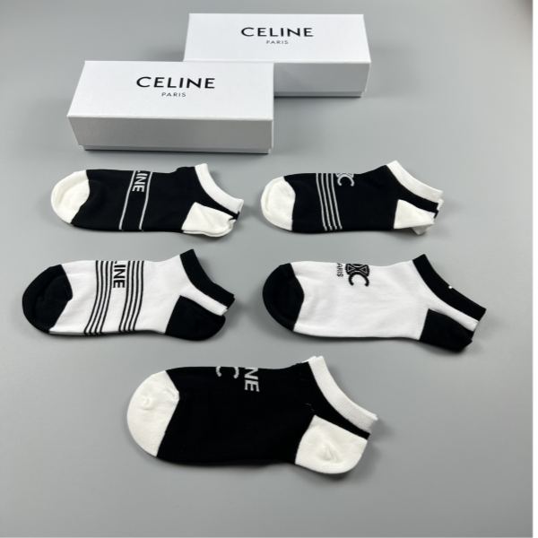 designer,replica,clothing,fake,1:1,lv,luxury,high quality 23/Celine’s latest fashion socks（5 pairs one box ）