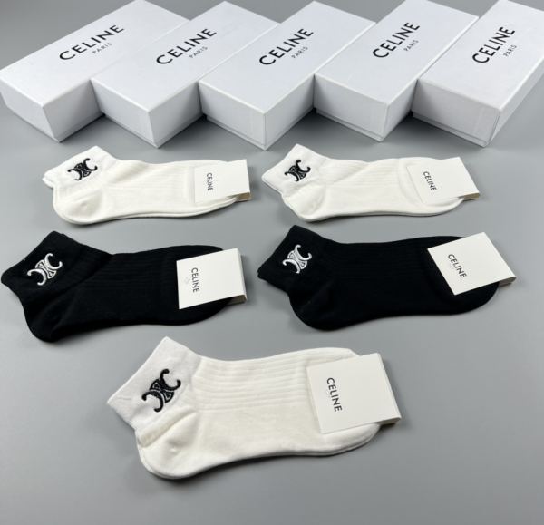 designer,replica,clothing,fake,1:1,lv,luxury,high quality 23/Celine’s latest fashion socks（3 pairs one box ）