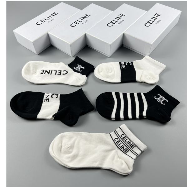 designer,replica,clothing,fake,1:1,lv,luxury,high quality 23/Celine’s latest fashion socks（3 pairs one box ）