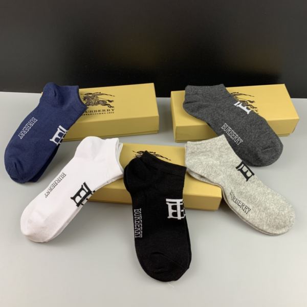 designer,replica,clothing,fake,1:1,lv,luxury,high quality 23/Burberry Burberry counter latest fashion socks（5 pairs one box ）