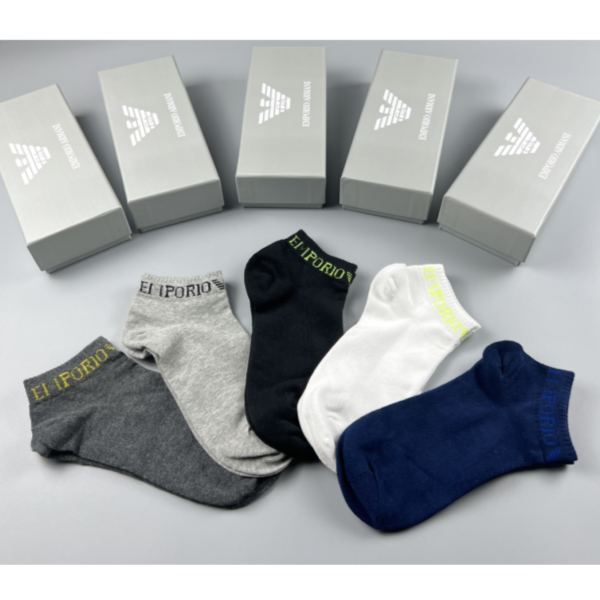 designer,replica,clothing,fake,1:1,lv,luxury,high quality 23/Armani counter latest fashion socks（5 pairs one box ）