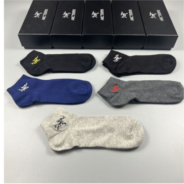 designer,replica,clothing,fake,1:1,lv,luxury,high quality 23/ARC·TERYX counter latest fashion socks（5 pairs one box ）
