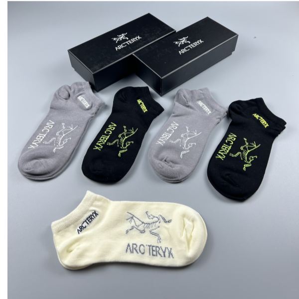 designer,replica,clothing,fake,1:1,lv,luxury,high quality 23/ARC·TERYX counter latest fashion socks（5 pairs one box ）