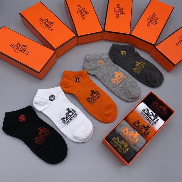 designer,replica,clothing,fake,1:1,lv,luxury,high quality 23/Hermes counter latest fashion socks（5 pairs one box ）