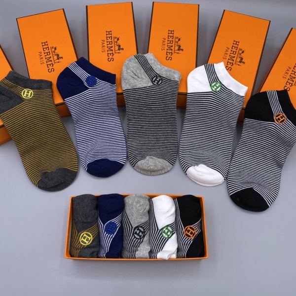 designer,replica,clothing,fake,1:1,lv,luxury,high quality 23/Hermes counter latest fashion socks（5 pairs one box ）