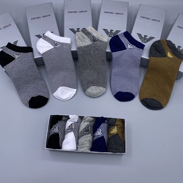 designer,replica,clothing,fake,1:1,lv,luxury,high quality 23/Armani counter latest fashion socks（5 pairs one box ）