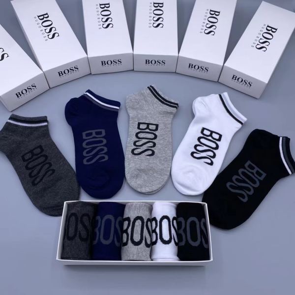 designer,replica,clothing,fake,1:1,lv,luxury,high quality 23/Hugo Boss counter latest fashion socks（5 pairs one box ）