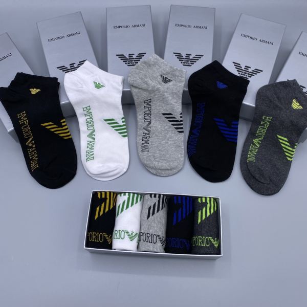 designer,replica,clothing,fake,1:1,lv,luxury,high quality 23/Armani counter latest fashion socks（5 pairs one box ）