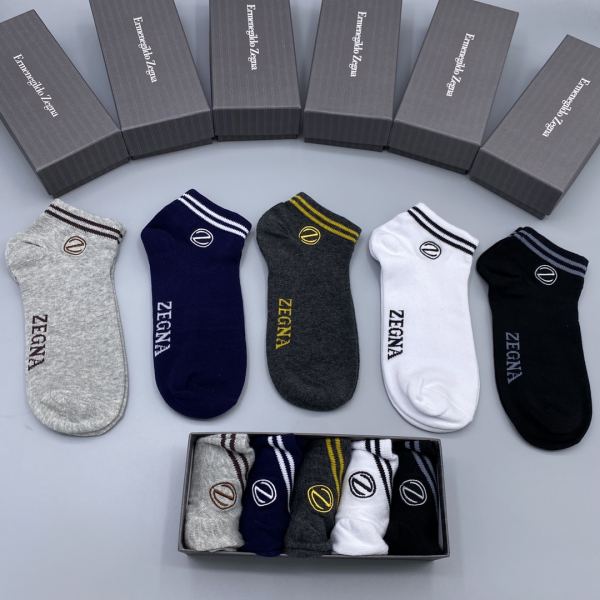 designer,replica,clothing,fake,1:1,lv,luxury,high quality 23/Zegna Zegna counter latest fashion socks（5 pairs one box ）