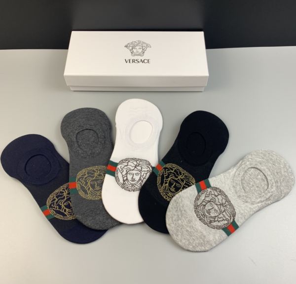 designer,replica,clothing,fake,1:1,lv,luxury,high quality 23/Versace VERSACE counter latest fashion socks（5 pairs one box ）