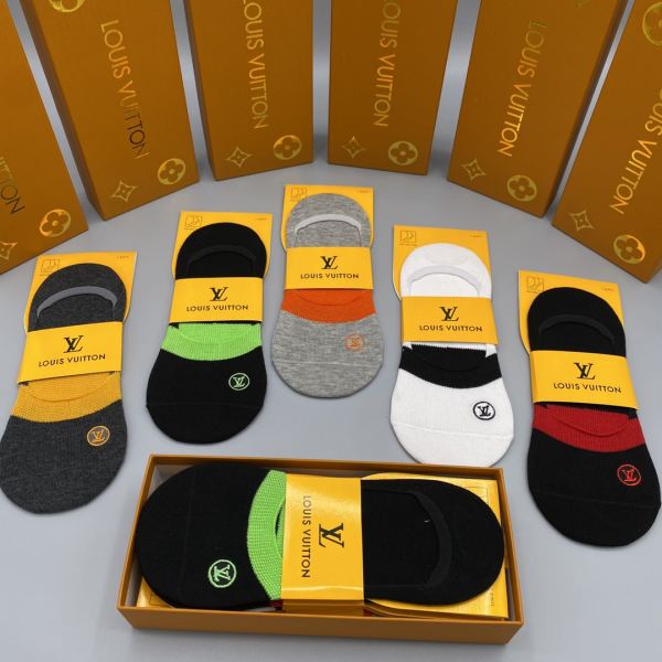 designer,replica,clothing,fake,1:1,lv,luxury,high quality 23/L* counter latest fashion socks（5 pairs one box ）