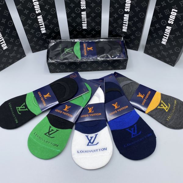 designer,replica,clothing,fake,1:1,lv,luxury,high quality 23/L* counter latest fashion socks（5 pairs one box ）