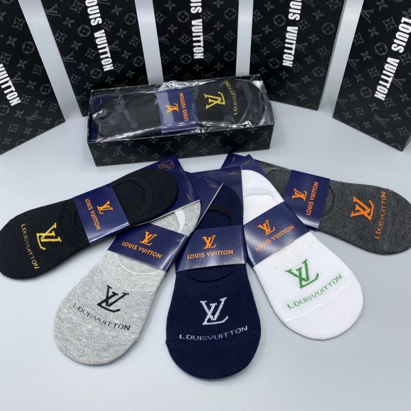 designer,replica,clothing,fake,1:1,lv,luxury,high quality 23/L* counter latest fashion socks（5 pairs one box ）
