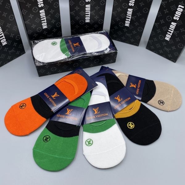 designer,replica,clothing,fake,1:1,lv,luxury,high quality 23/L* counter latest fashion socks（5 pairs one box ）