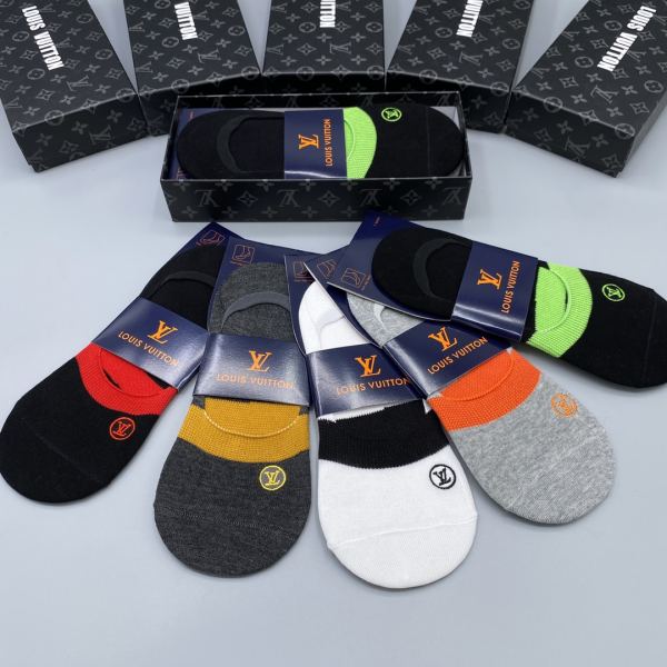 designer,replica,clothing,fake,1:1,lv,luxury,high quality 23/L* counter latest fashion socks（5 pairs one box ）