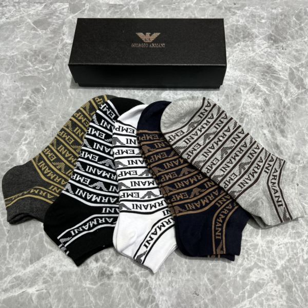 designer,replica,clothing,fake,1:1,lv,luxury,high quality 23/Armani counter latest fashion socks（5 pairs one box ）