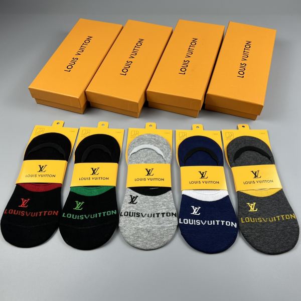 designer,replica,clothing,fake,1:1,lv,luxury,high quality 23/L* counter latest fashion socks（5 pairs one box ）