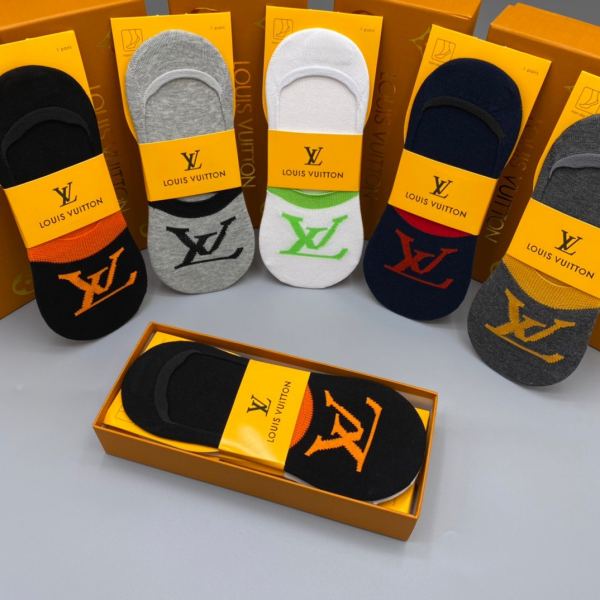 designer,replica,clothing,fake,1:1,lv,luxury,high quality 23/L* counter latest fashion socks（5 pairs one box ）