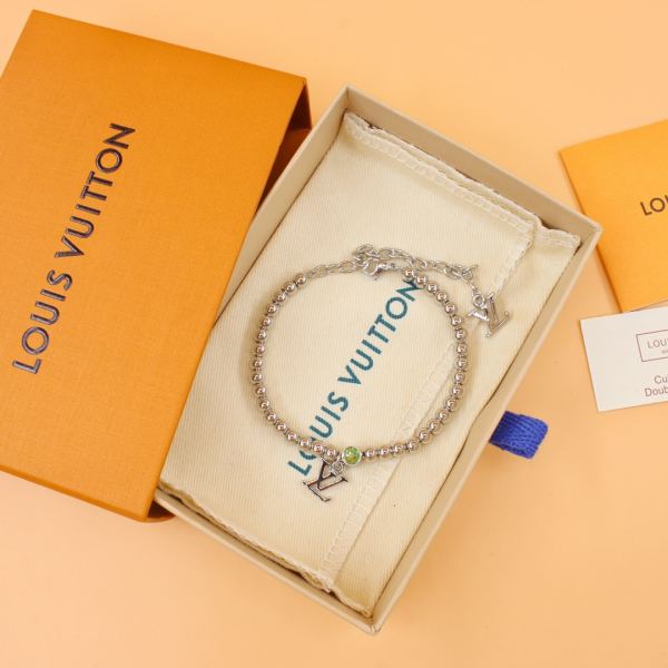 designer,replica,clothing,fake,1:1,lv,luxury,high quality 23/L* New Silver Bead Alphabet Charm Bracelet