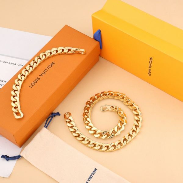 designer,replica,clothing,fake,1:1,lv,luxury,high quality 23/L* Chain Links Necklace