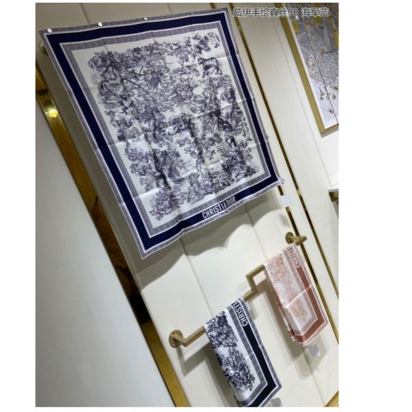 designer,replica,clothing,fake,1:1,lv,luxury,high quality Dior counter main style silk square scarf