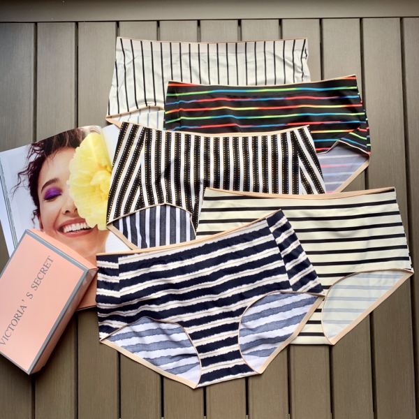 designer,replica,clothing,fake,1:1,lv,luxury,high quality 【5pcs】Victoria’s Secret new fashion print women’s mid-waist seamless underwear