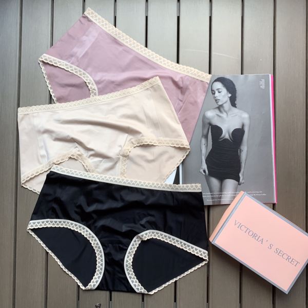 designer,replica,clothing,fake,1:1,lv,luxury,high quality 【3pcs】Victoria’s Secret fashion lace solid color women’s mid-waist seamless underwear