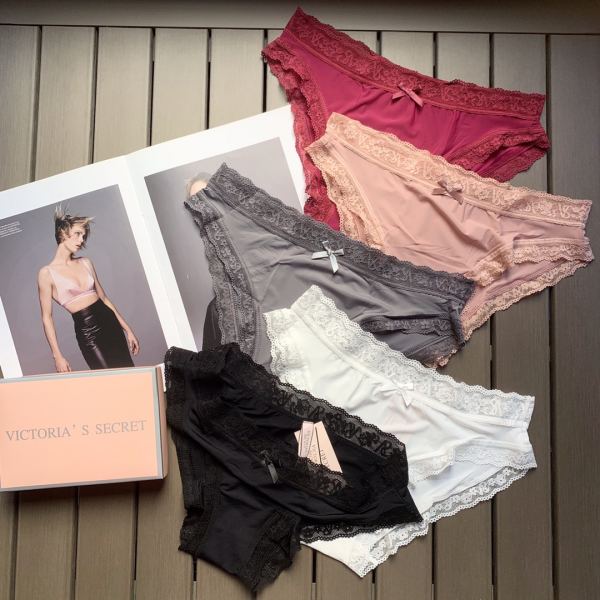 designer,replica,clothing,fake,1:1,lv,luxury,high quality 【5pcs】Victoria’s Secret Ice Silk Low Waist Half-Wrap Hip Lace Panties