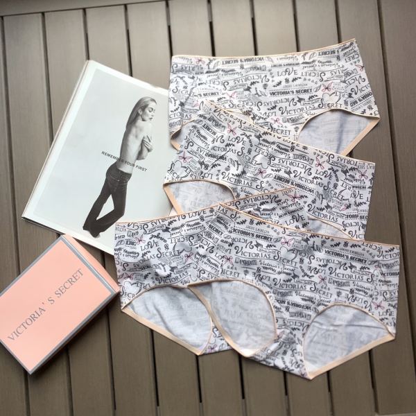 designer,replica,clothing,fake,1:1,lv,luxury,high quality 【4pcs】Victoria’s Secret English Letters Printed Women’s Mid-Waist Seamless Panties