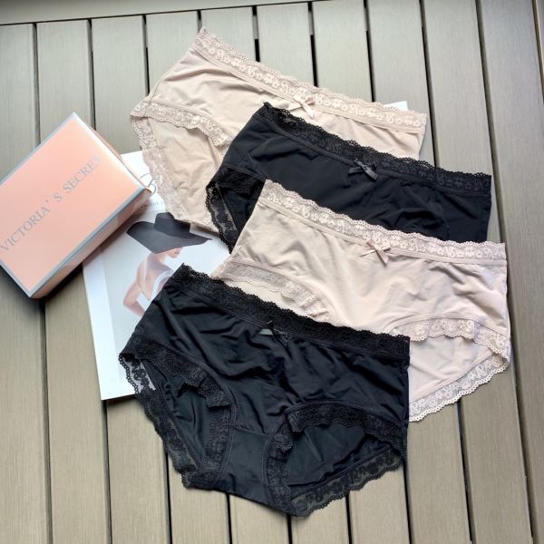 designer,replica,clothing,fake,1:1,lv,luxury,high quality 【4pcs】Victoria’s Secret Ice Silk Panties with Lace