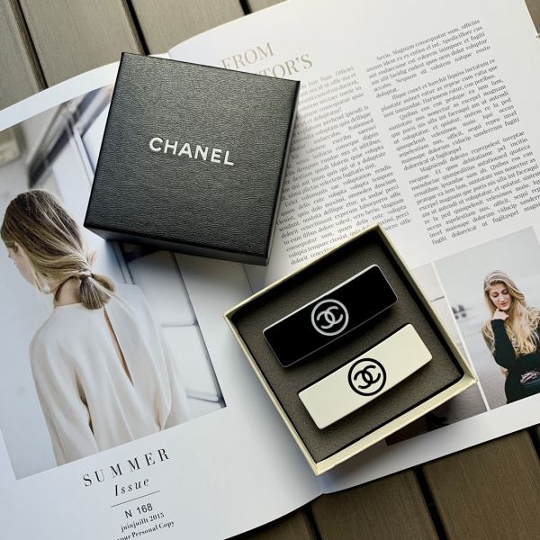 designer,replica,clothing,fake,1:1,lv,luxury,high quality 【2pcs 】C* new rectangular black and white fashion spring clip hair clip