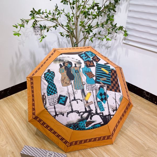 designer,replica,clothing,fake,1:1,lv,luxury,high quality Fendi counter summer new automatic folding umbrella