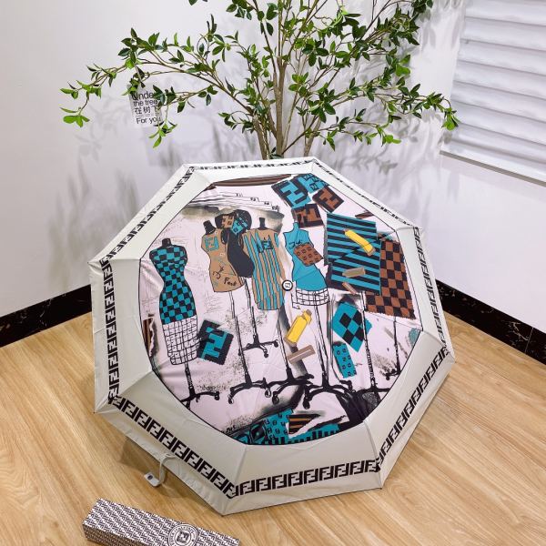 designer,replica,clothing,fake,1:1,lv,luxury,high quality Fendi counter summer new automatic folding umbrella