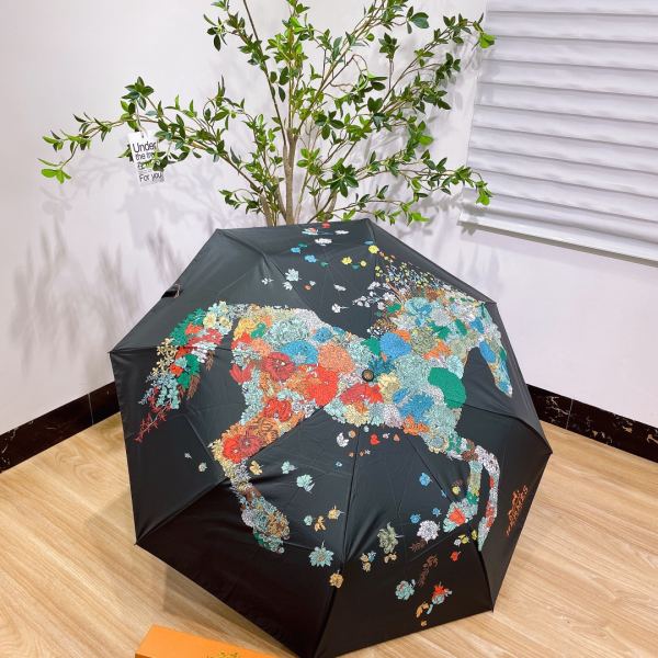 designer,replica,clothing,fake,1:1,lv,luxury,high quality Hermes counter summer new automatic folding umbrella
