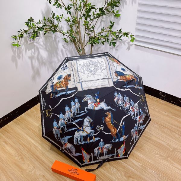 designer,replica,clothing,fake,1:1,lv,luxury,high quality Hermes counter summer new automatic folding umbrella