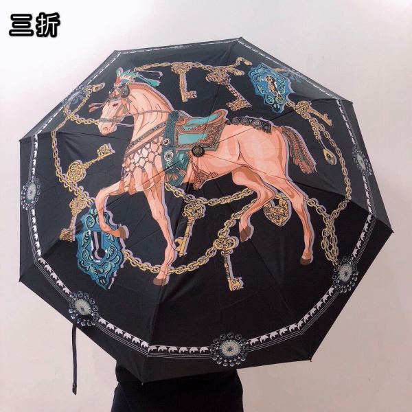 designer,replica,clothing,fake,1:1,lv,luxury,high quality Hermes counter summer new automatic folding umbrella