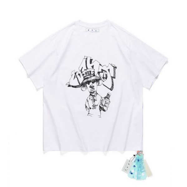 designer,replica,clothing,fake,1:1,lv,luxury,high quality 23/OFF WHITE men’s new round neck short-sleeved T-shirt