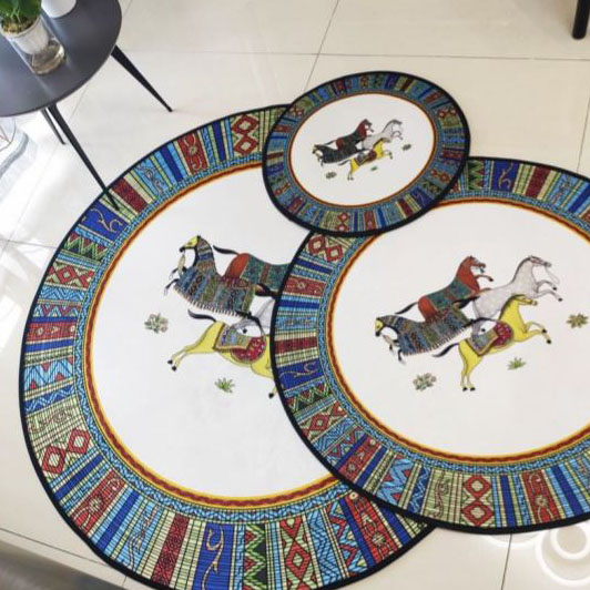 designer,replica,clothing,fake,1:1,lv,luxury,high quality Hermes new round hard floor mat