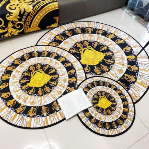 designer,replica,clothing,fake,1:1,lv,luxury,high quality Versace new round hard floor mat