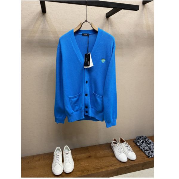 designer,replica,clothing,fake,1:1,lv,luxury,high quality 23/VERSACE Men’s Fashionable Off Long Sleeve Sweater Jacket