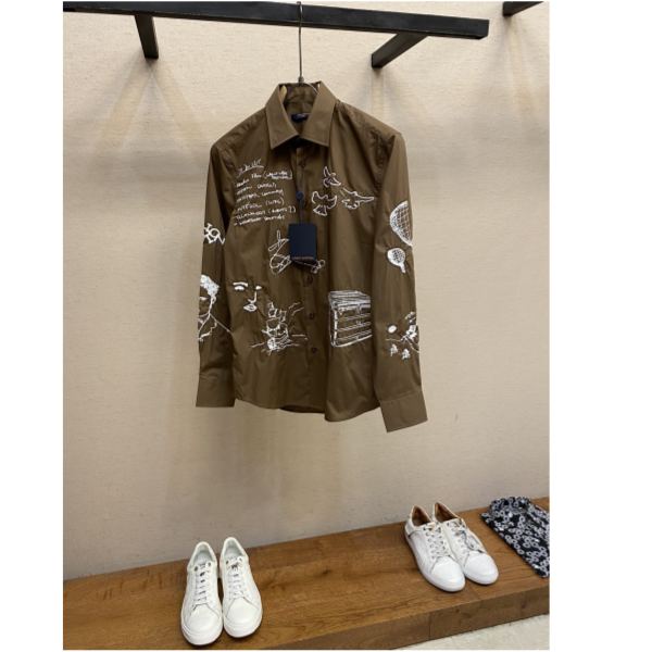 designer,replica,clothing,fake,1:1,lv,luxury,high quality 23/L* Men’s Fashionable Off Long Sleeve Shirt